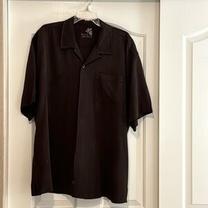 Men’s Chocolate Tommy Bahama shirt. Size XLX. 💯 Silk with a lighter stitching.